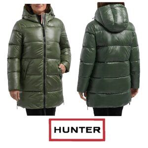 NWT Hunter Women's Puffer Jacket, Green (Hunter Green)